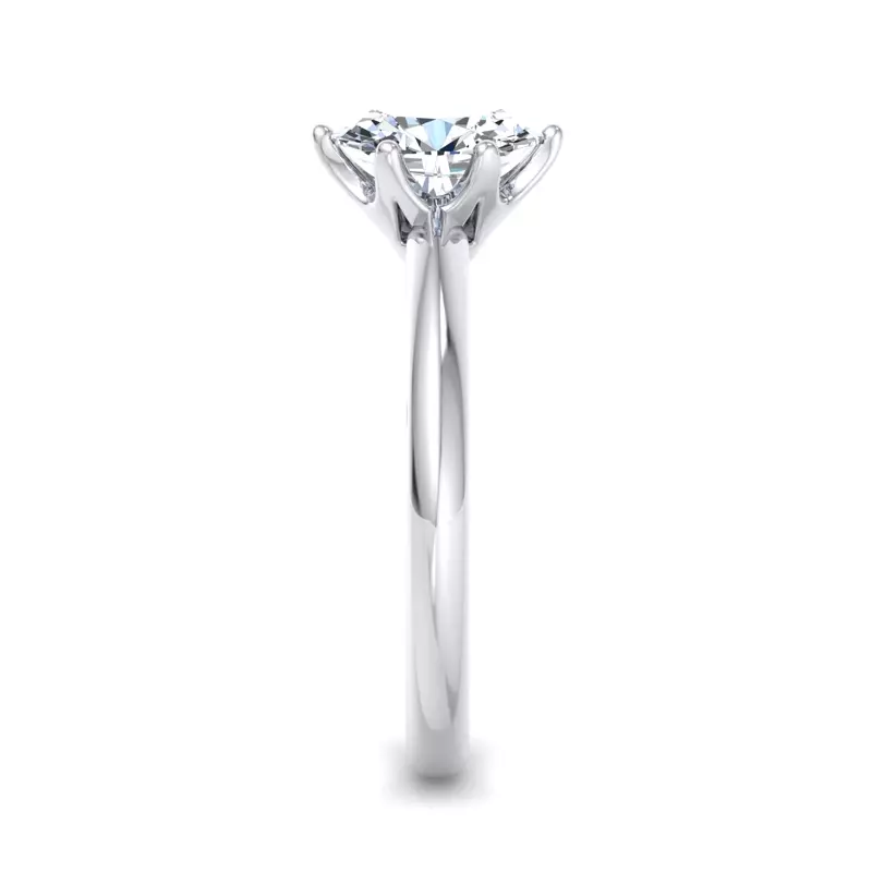 18K White Gold Olivia Knife Edge 6 Prong  Solitaire Engagement Ring