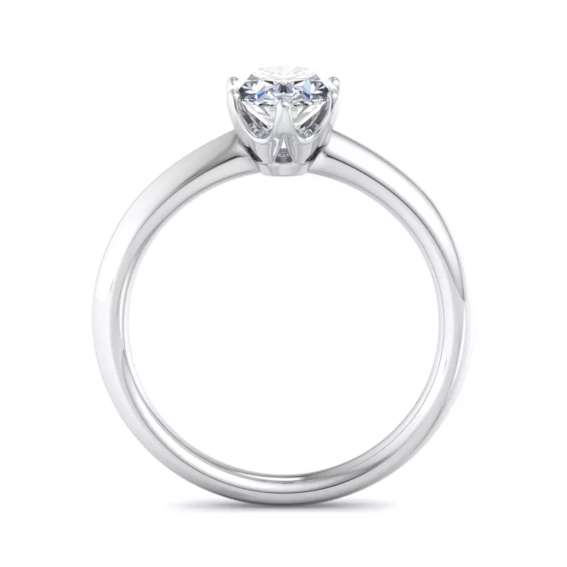 18K White Gold Olivia Knife Edge 6 Prong  Solitaire Engagement Ring