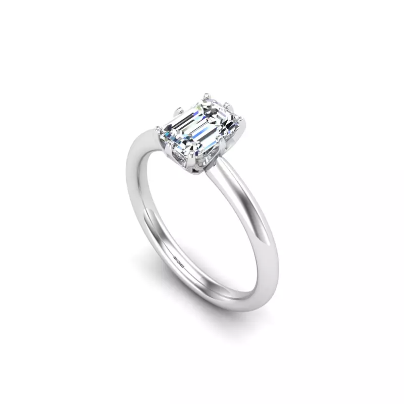 Platinum Olivia Knife Edge 6 Prong  Solitaire Engagement Ring
