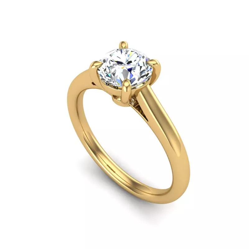 14K Yellow Gold Mary Solitaire Engagement Ring