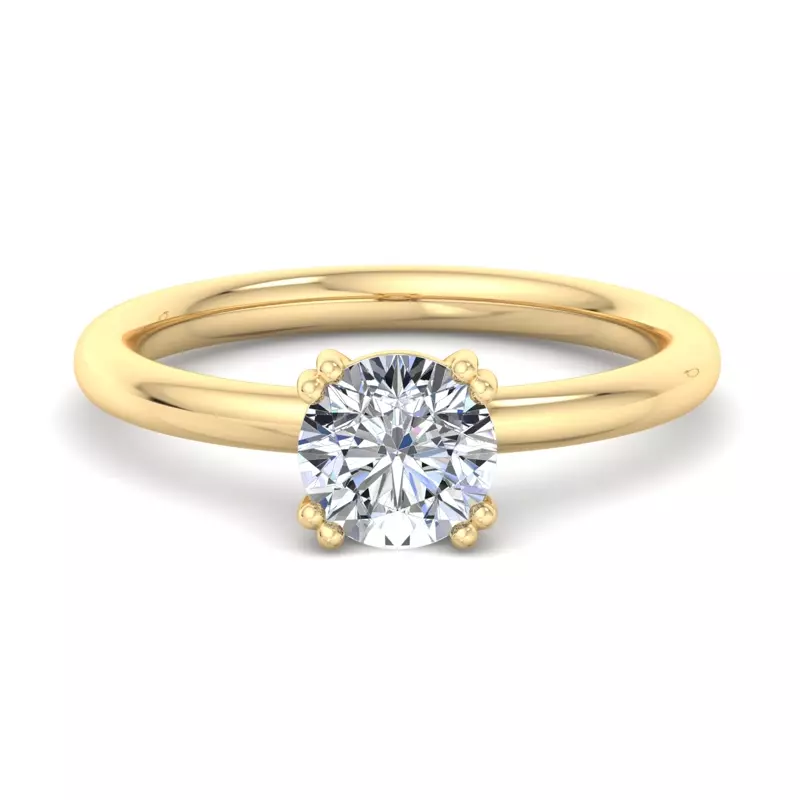 14K Yellow Gold Margaret Double Prong Solitaire Engagement Ring