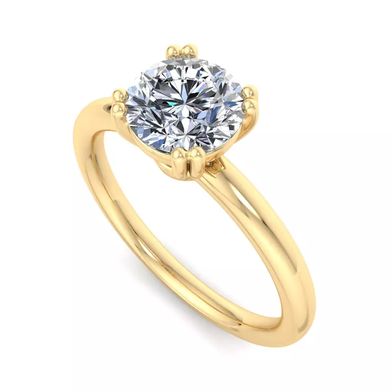 14K Yellow Gold Margaret Double Prong Solitaire Engagement Ring