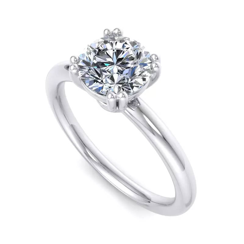 Platinum Margaret Double Prong Solitaire Engagement Ring