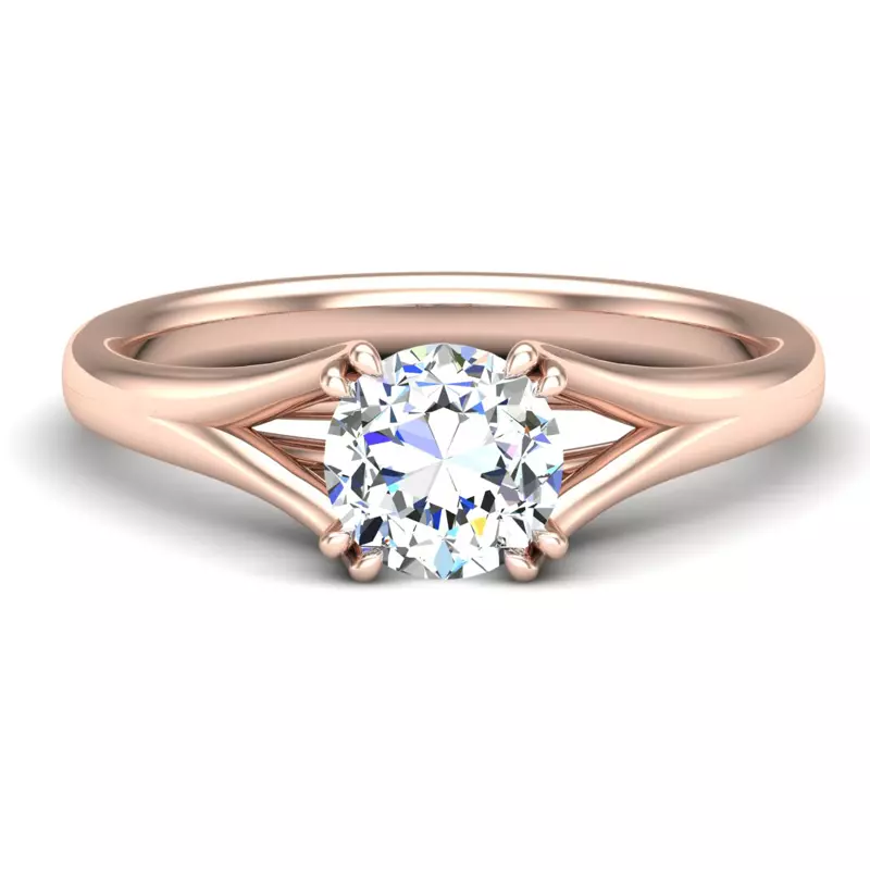 14K Rose Gold Iris Solitaire Engagement Ring