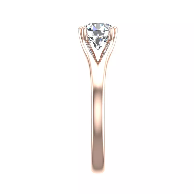 14K Rose Gold Iris Solitaire Engagement Ring