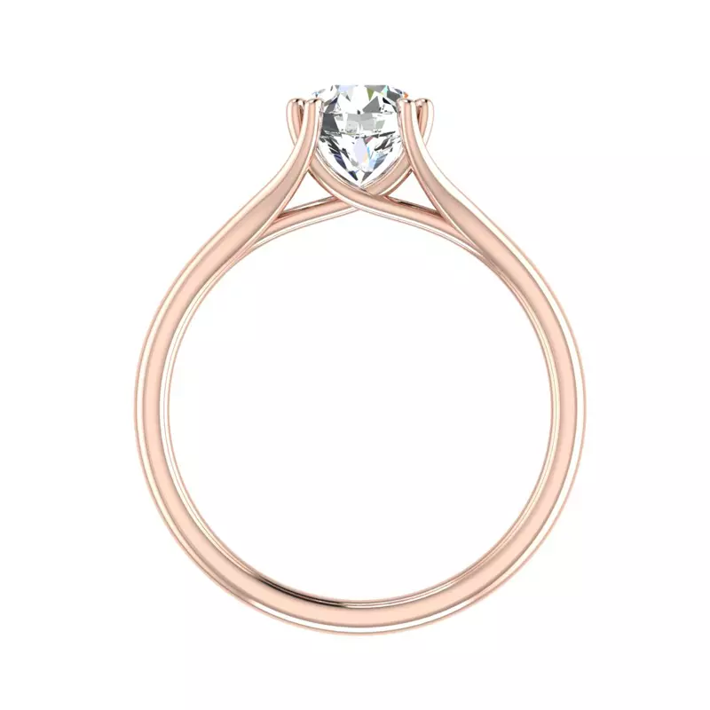 14K Rose Gold Iris Solitaire Engagement Ring