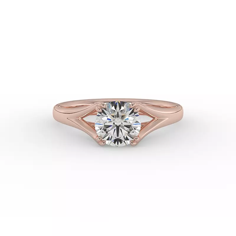 14K Rose Gold Iris Solitaire Engagement Ring