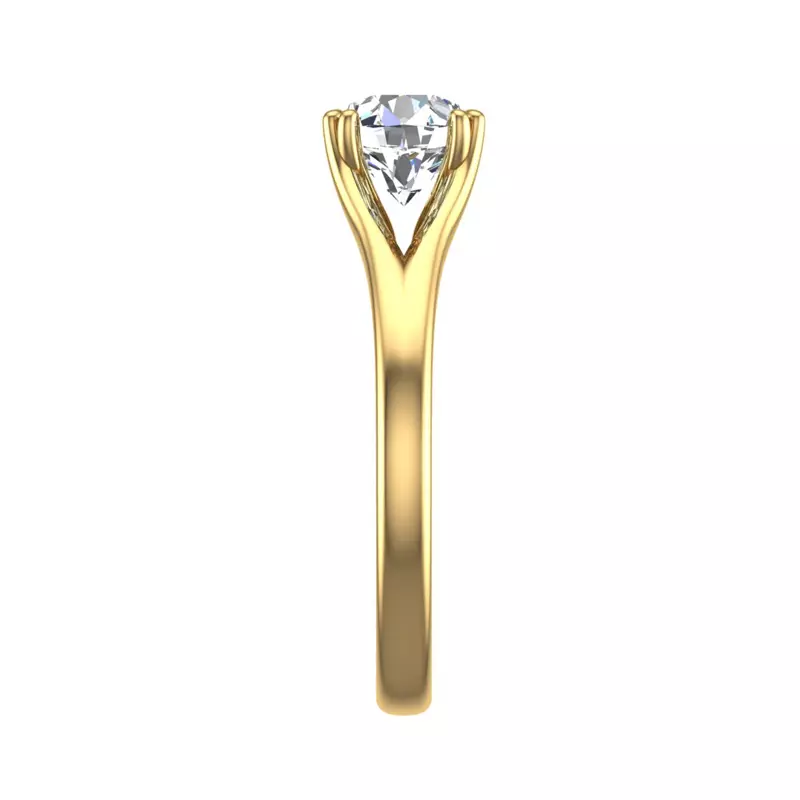 14K Yellow Gold Iris Solitaire Engagement Ring