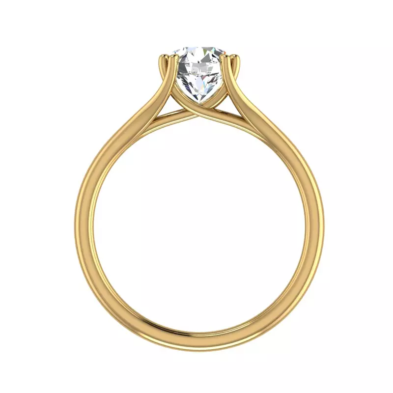 14K Yellow Gold Iris Solitaire Engagement Ring