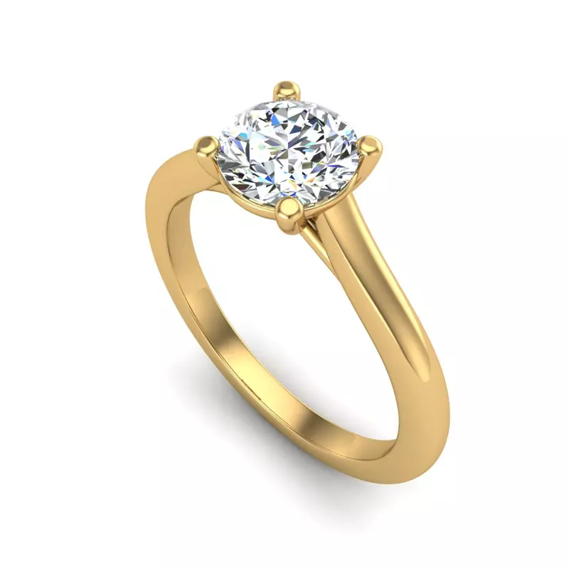 18K Yellow Gold Isla Trellis Style Engagement Ring