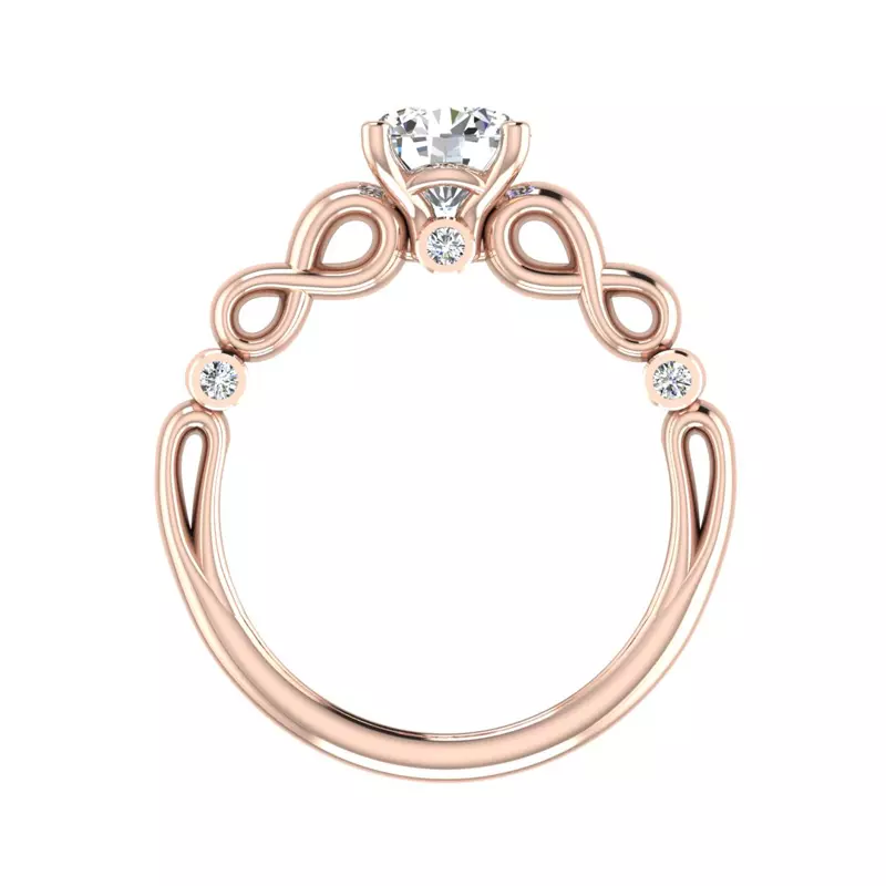 14K Rose Gold Ellieana Infinity Solitaire Engagement Ring