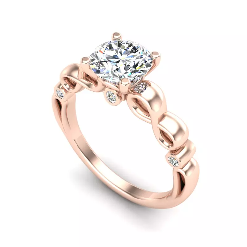 14K Rose Gold Ellieana Infinity Solitaire Engagement Ring