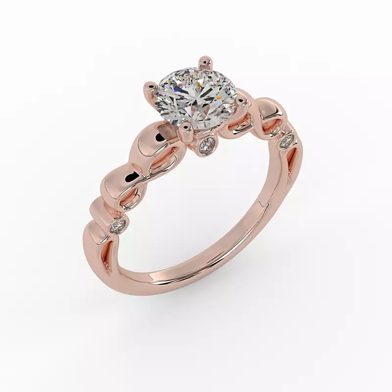 14K Rose Gold Ellieana Infinity Solitaire Engagement Ring