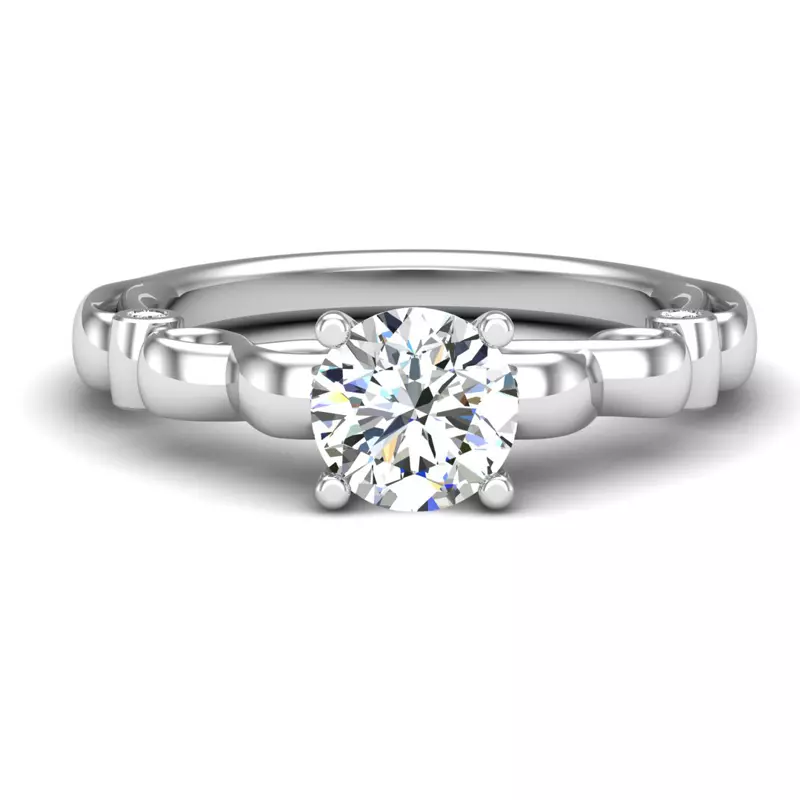 18K White Gold Ellieana Infinity Solitaire Engagement Ring