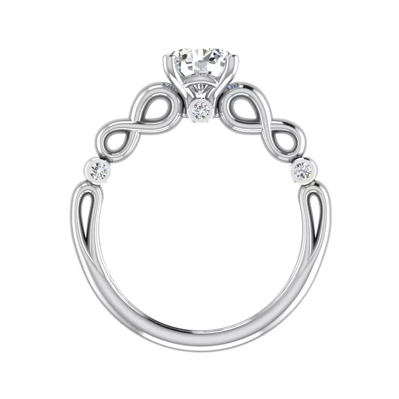 18K White Gold Ellieana Infinity Solitaire Engagement Ring
