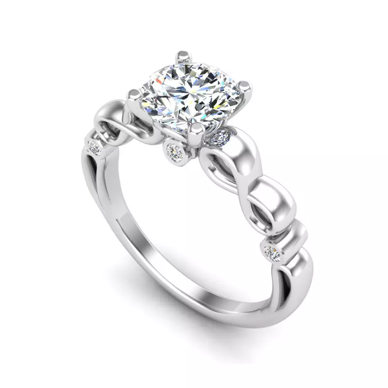 18K White Gold Ellieana Infinity Solitaire Engagement Ring