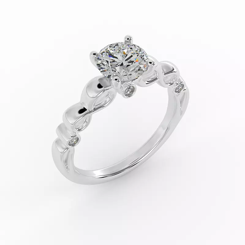 18K White Gold Ellieana Infinity Solitaire Engagement Ring