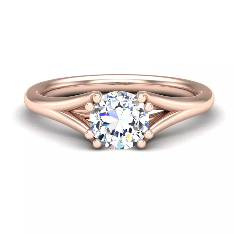 14K Rose Gold Faith Solitaire Engagement Ring