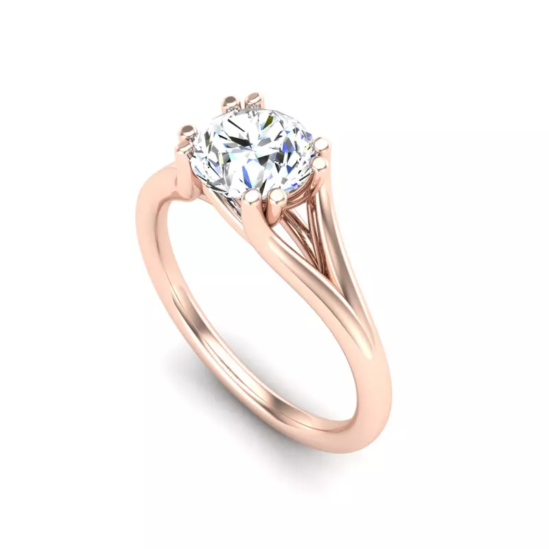 14K Rose Gold Faith Solitaire Engagement Ring