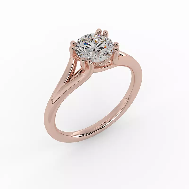 14K Rose Gold Faith Solitaire Engagement Ring