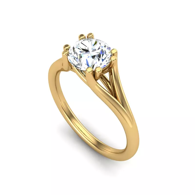 14K Yellow Gold Faith Solitaire Engagement Ring