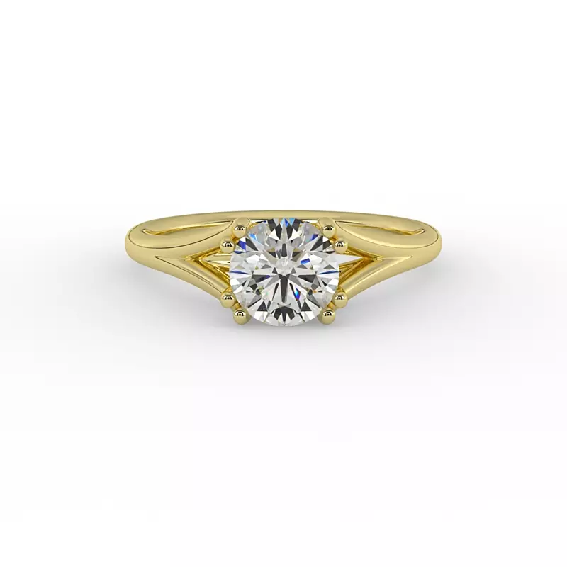 14K Yellow Gold Faith Solitaire Engagement Ring