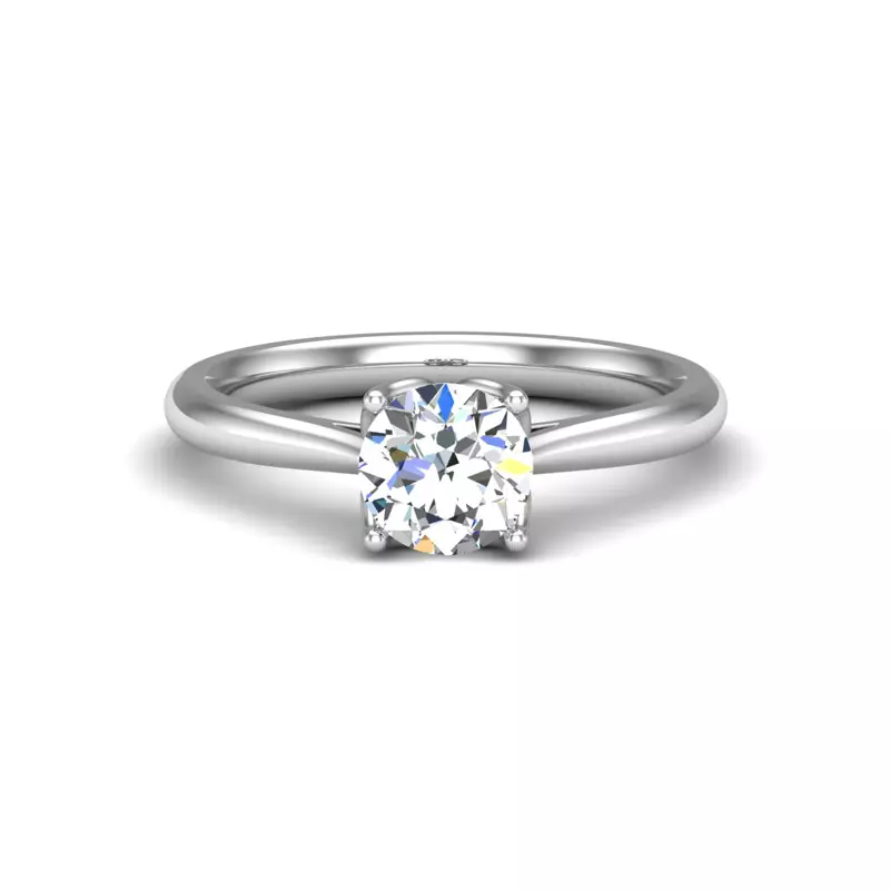 14K White Gold Jasmine Solitaire Engagement Ring
