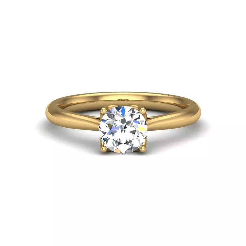 18K Yellow Gold Jasmine Solitaire Engagement Ring