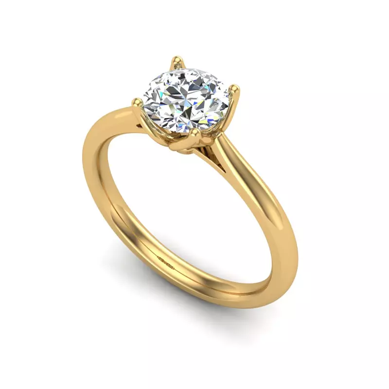 18K Yellow Gold Jasmine Solitaire Engagement Ring