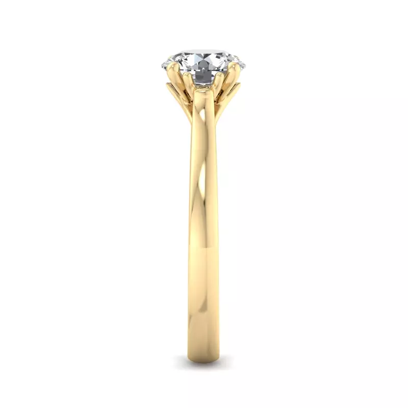 18K Yellow Gold Daisy Solitaire Engagement Ring