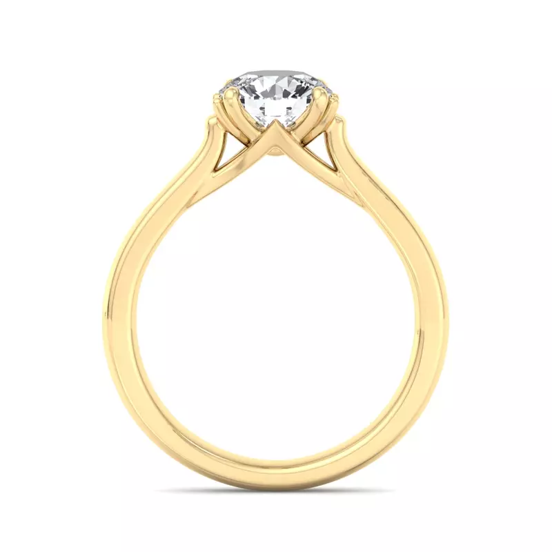 18K Yellow Gold Daisy Solitaire Engagement Ring