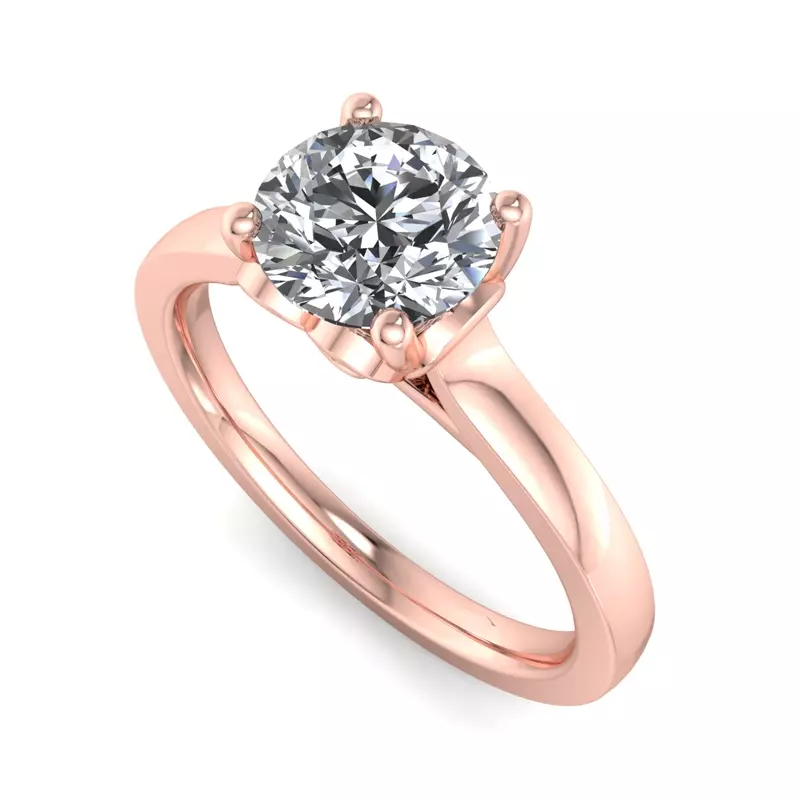 14K Rose Gold Reese Solitaire Engagement Ring