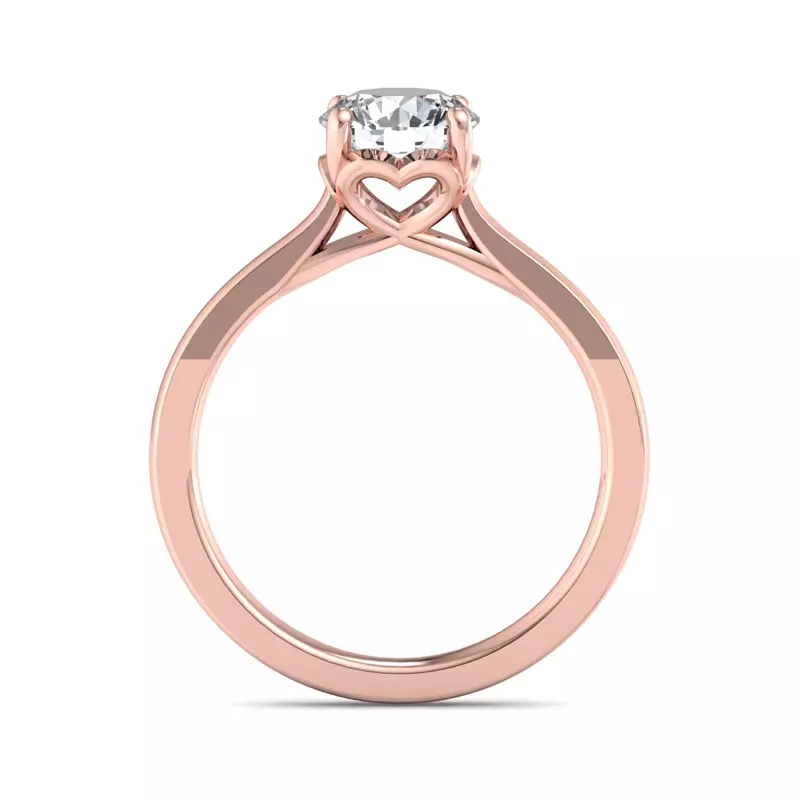14K Rose Gold Valerie Heart Solitaire Engagement Ring