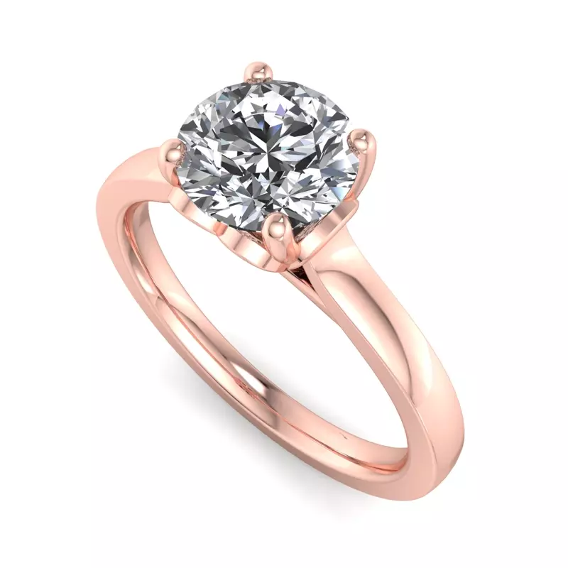 14K Rose Gold Valerie Heart Solitaire Engagement Ring