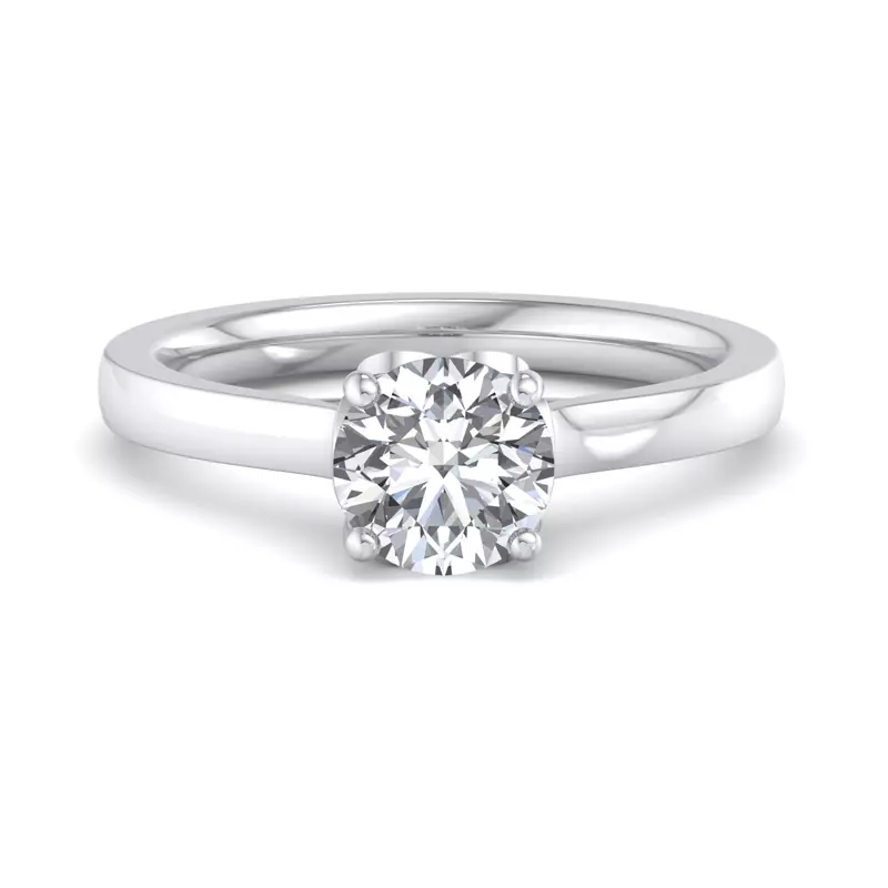14K White Gold Valerie Heart Solitaire Engagement Ring