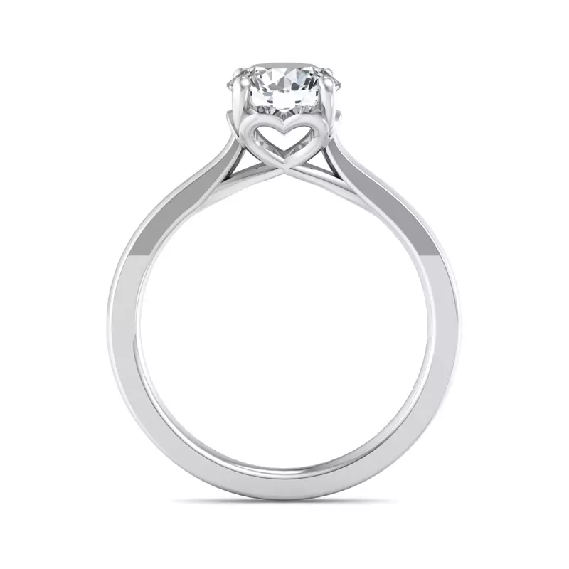 14K White Gold Valerie Heart Solitaire Engagement Ring
