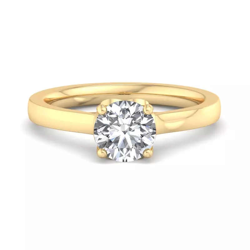 14K Yellow Gold Valerie Heart Solitaire Engagement Ring