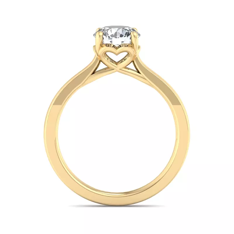 14K Yellow Gold Valerie Heart Solitaire Engagement Ring