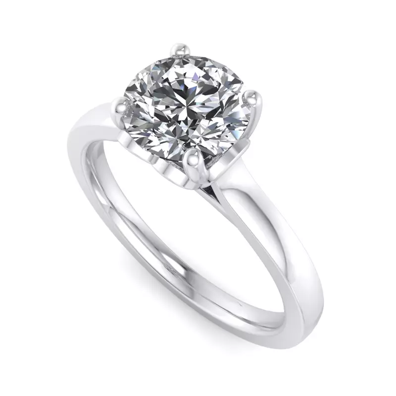 18K White Gold Valerie Heart Solitaire Engagement Ring
