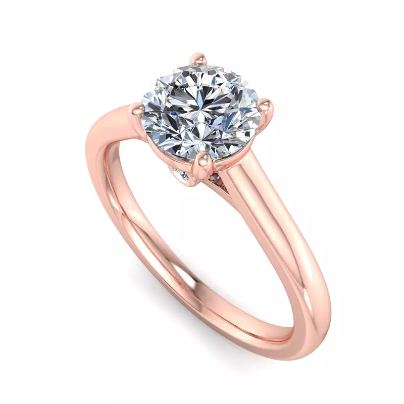14K Rose Gold Andrea Solitaire Engagement Ring