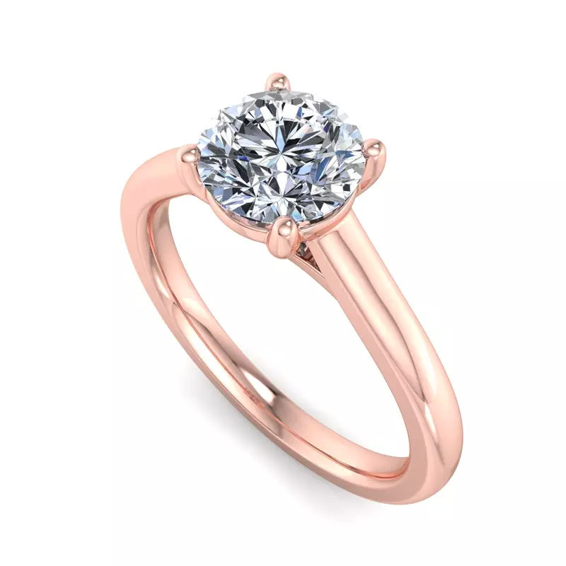 14K Rose Gold Summer Solitaire Engagement Ring