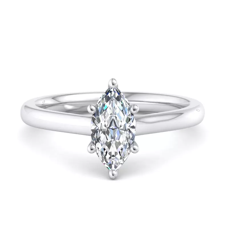 14K White Gold Summer Solitaire Engagement Ring