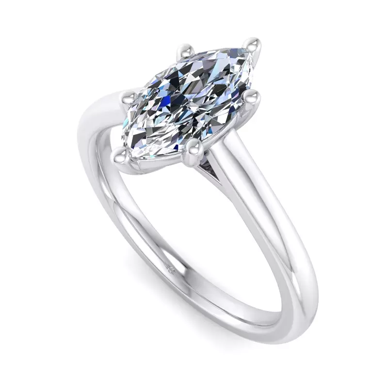 14K White Gold Summer Solitaire Engagement Ring