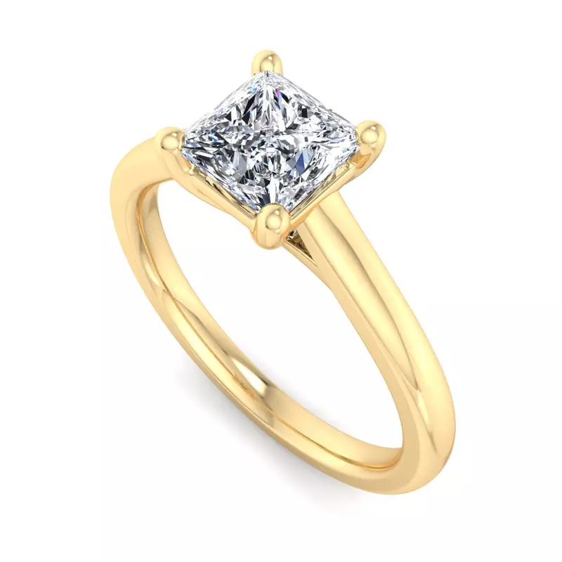 14K Yellow Gold Summer Solitaire Engagement Ring