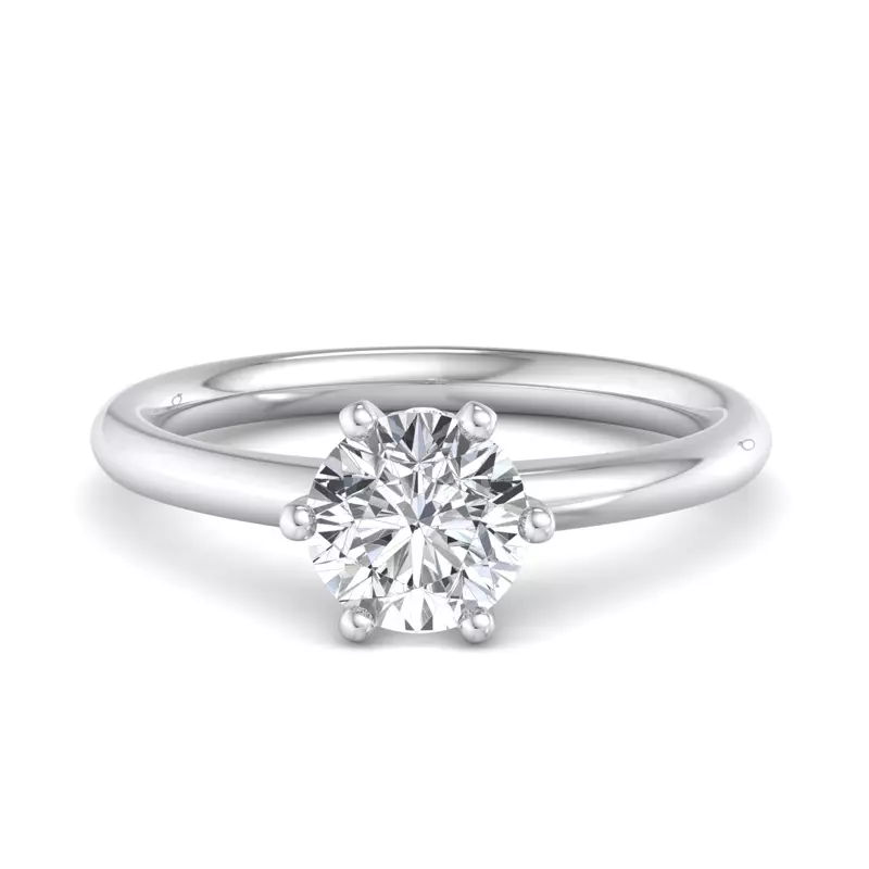 18K White Gold Ariella 6-Prong Solitaire Engagement Ring