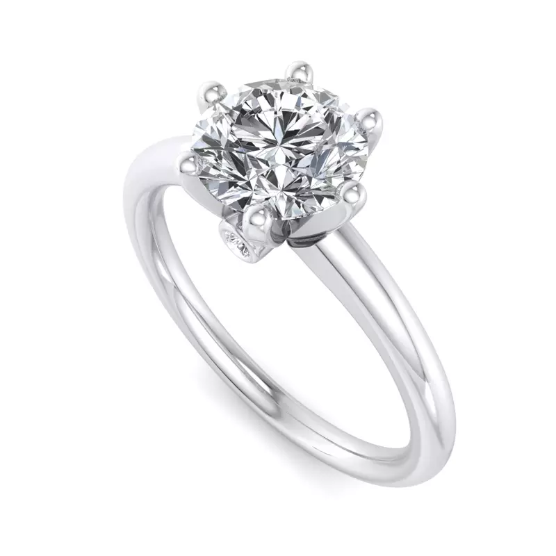 18K White Gold Ariella 6-Prong Solitaire Engagement Ring