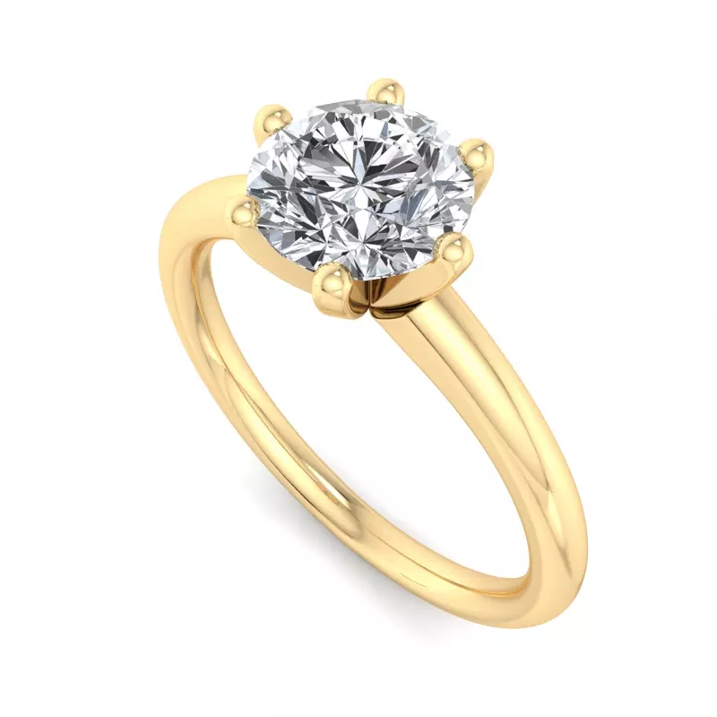 18K Yellow Gold Ashley Solitaire Engagement Ring