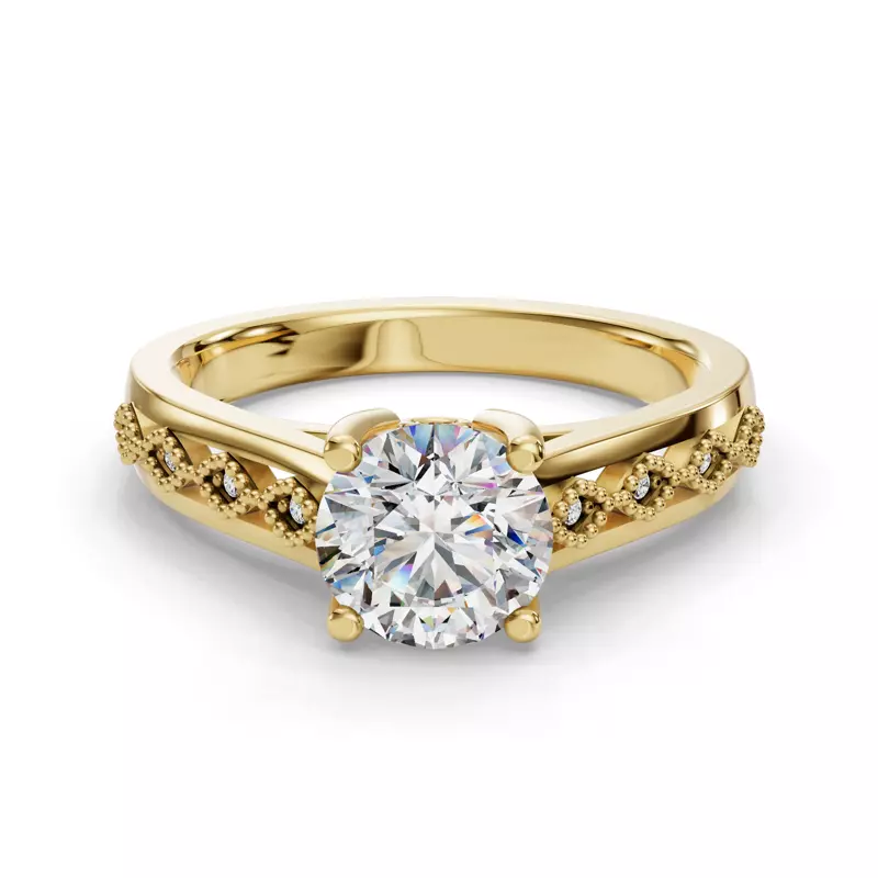 14K Yellow Gold Meadow Solitaire Engagement Ring
