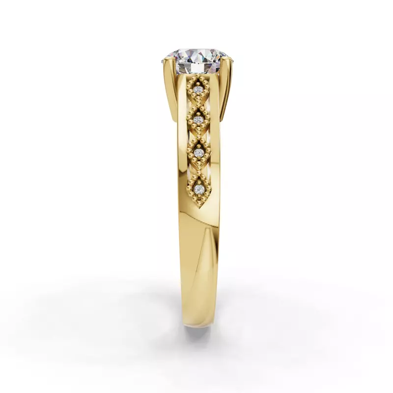 14K Yellow Gold Meadow Solitaire Engagement Ring