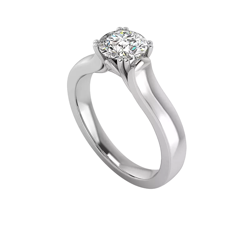 14K White Gold Emerson Solitaire Engagement Ring